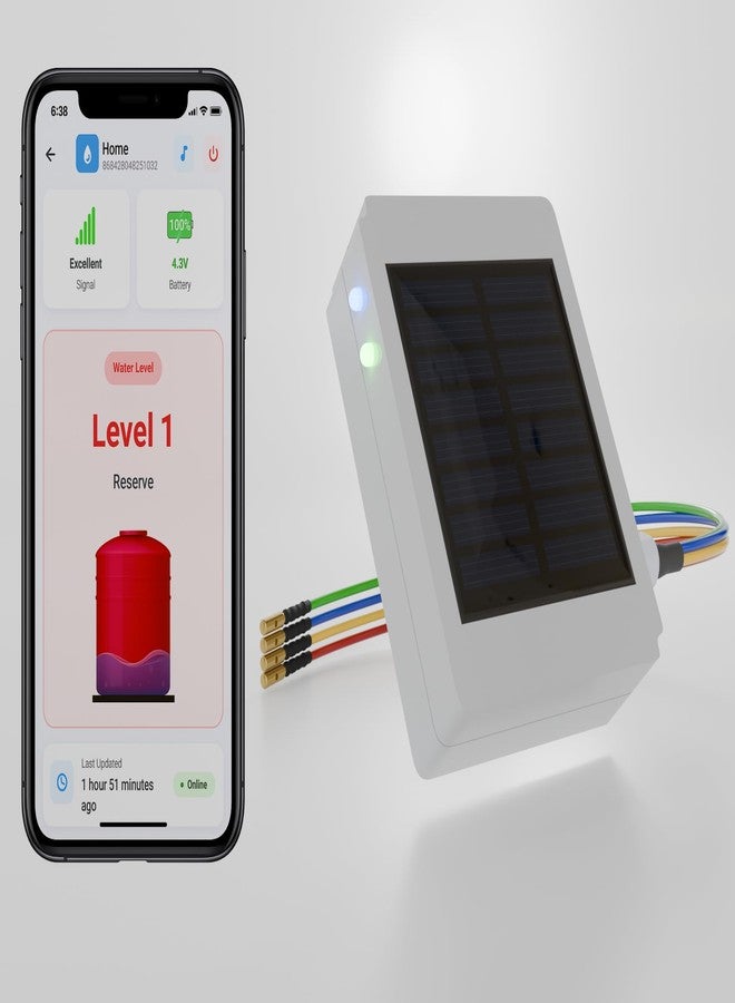 Swarn Jal Smart Android Application Based Water Level Monitoring and Alarm System | No External SIM Required | No Wi-Fi | Solar Powered | 1 Month Free Subscription | 1 Year Complete Warranty - Image 1